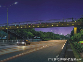 東莞長塘路人行天橋夜景照明